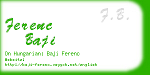 ferenc baji business card